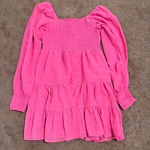 Pink Smocked Long Sleeve Dress Urban Outfitters Size  Smalll